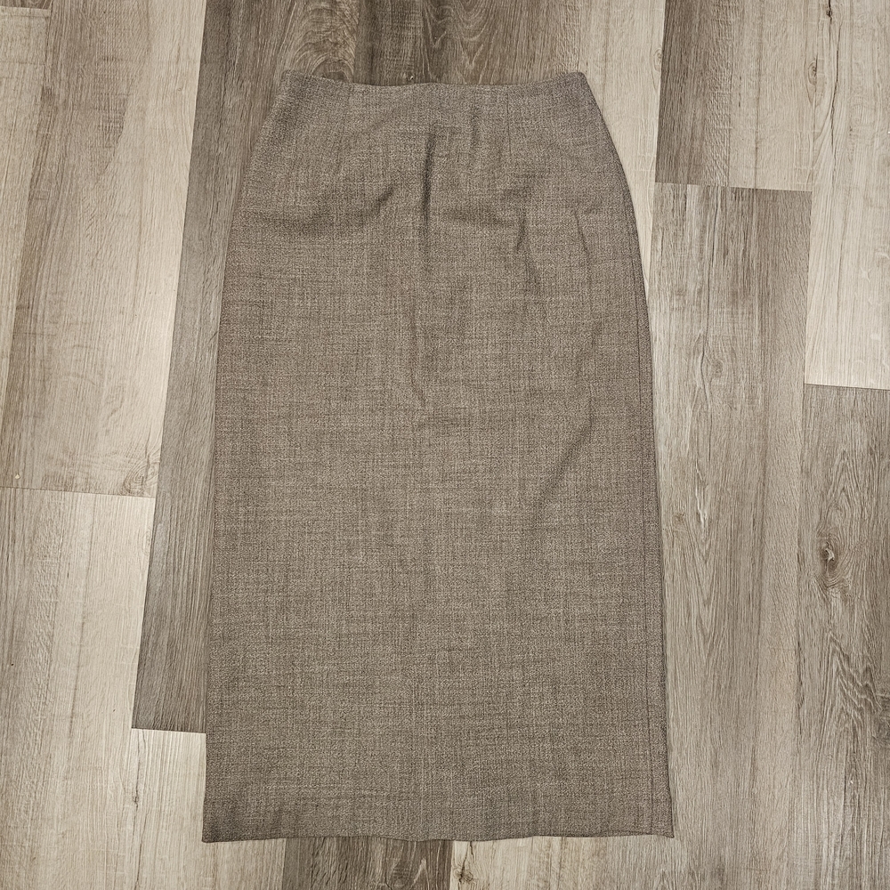 Ann Taylor Vintage Wool Midi Elegant Mocha Women's Skirt Size 8